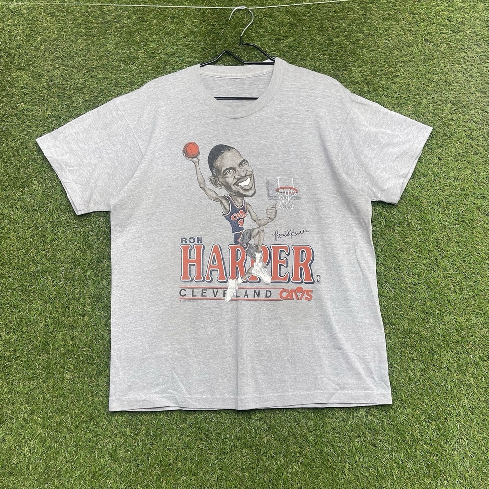 Vintage Ron Harper Cleveland Cavs Caricature Shirt Mens Large USA Single Stitch